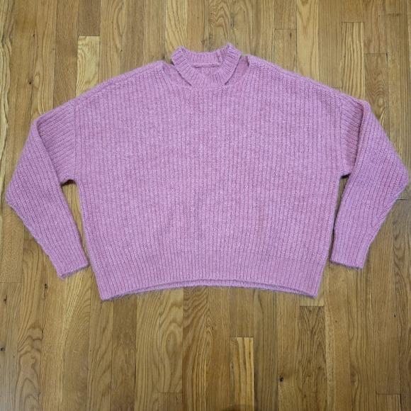 pistola Sweaters - Pistola Cold Shoulder Eva Pullover Sweater In Aurora Pink